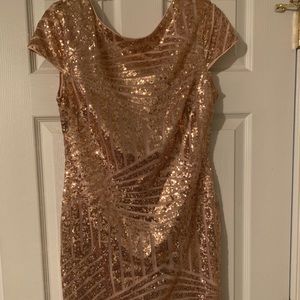 Rose gold Sequin cocktail dress